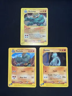3 Card Lot Pokemon Card Collection Holos Full Arts 16/165 E Reader Holo Machamp - Image 2