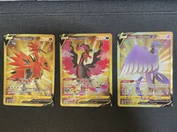 Gold Pokemon TCG Card Lot ( NM ) Galarian Zapdos Moltres Articuno - Image 1