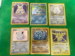 Pokemon Base Set Holo Lot Damaged Blastiose Mewtwo Zapdos Alakazam 6 Cards - Image 1