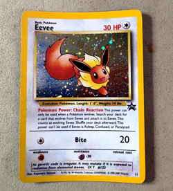 EEVEE / Black Star Holo Promo Pokemon #11 Vintage 1999-2000 MP Card - Image 1