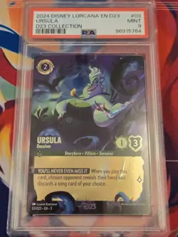 Disney Lorcana PSA9 Ursula-Deceiver 202403/D23 Expo Promo Card - Image 1