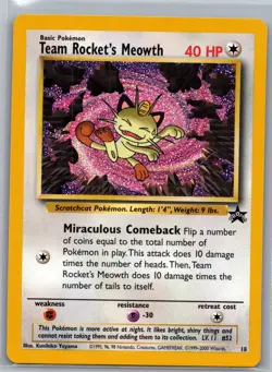 Team Rocket's Meowth 18 Non Holo WoTC Promo - Pokemon Card - NM - Image 1