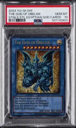 2024 YU-GI-OH! STAINLESS STEEL EGYPTIAN GOD CARDS THE GOD OF OBELISK PSA 10 - Image 1