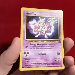 Mewtwo Pokemon The First Movie Kids WB Promo Card 3 WoTC Black Star Promo Lp - Image 1