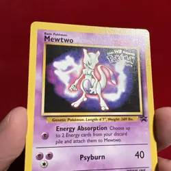 Mewtwo Pokemon The First Movie Kids WB Promo Card 3 WoTC Black Star Promo Lp - Image 2