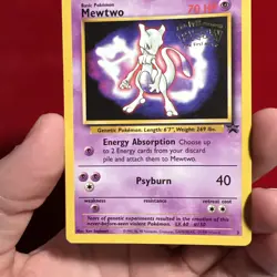 Mewtwo Pokemon The First Movie Kids WB Promo Card 3 WoTC Black Star Promo Lp - Image 3