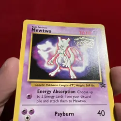 Mewtwo Pokemon The First Movie Kids WB Promo Card 3 WoTC Black Star Promo NM - Image 2