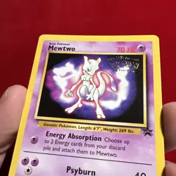 Mewtwo Pokemon The First Movie Kids WB Promo Card 3 WoTC Black Star Promo NM - Image 3