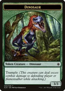 Dinosaur Token 10x - Green - Same Art - XLN Ixalan - MTG Magic NM - Image 1