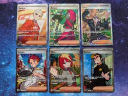 Full Art Trainer Lot of 6 Pokemon TCG Atticus, Crispin, Clive & More - Image 1