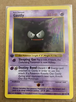 Pokemon TCG Gastly Base Set 50/102 1st Edition Never Played Near Mint - Image 1