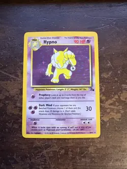 Pokemon TCG Hypno 8/62 Fossil Unlimited Holo Rare Condition - Image 1