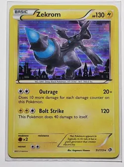 Pokemon TCG Zekrom 51/113 Legendary Treasures Holo NM - Image 1