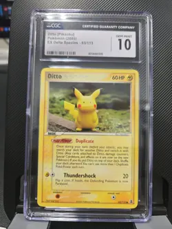 2005 Pokemon EX Ditto [Pikachu] EX Delta Species #39 CGC 10 - Image 1