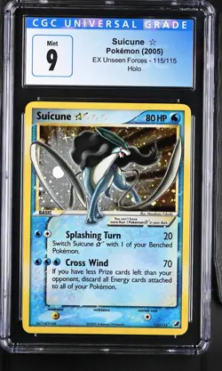 Pokemon Suicune EX Unseen Forces Gold Star Holo Rare #115 CGC 9 - Image 1