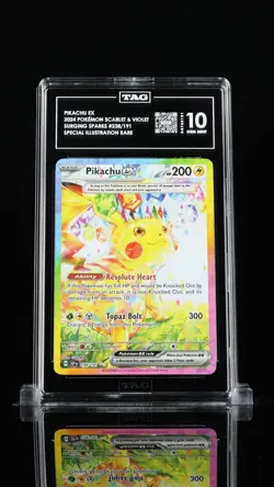 Pokemon Surging Sparks Pikachu Ex #238 Special Illustration Rare TAG 10 - Image 1