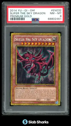 2014 YU-GI-OH! PREMIUM GOLD #PGLD-EN032 SLIFER THE SKY DRAGON PSA 8 - Image 1