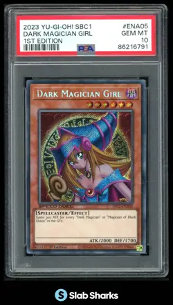2023 YU-GI-OH! SBC1 1ST EDITION #ENA05 DARK MAGICIAN GIRL PSA 10 - Image 1