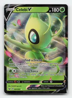 Celebi V 001/202 Ultra Rare SWSH01: Sword & Shield Base Set Pokemon Card - Image 1
