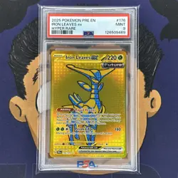 PSA 9 MINT 2025 Pokemon Prismatic Evolutions IRON LEAVES EX #176 Hyper Rare - Image 2