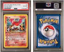 PSA 6 HO-OH 2001 POKEMON TCG NEO REVELATION 1ST EDITION #7/64 HOLO - Image 1