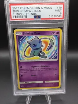 2017 POKEMON SUN & MOON SHINING LEGENDS #40 SHINING MEW-HOLO PSA 9 - Image 1