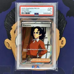 PSA 9 MINT 2025 Pokemon Prismatic Evolutions GIACOMO #138 Ultra Rare - Image 2