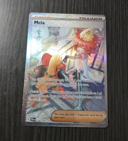 2023 Pokemon SV Paradox Rift Trainer Supporter Mela 254 /182 Full Art Rare Holo - Image 1