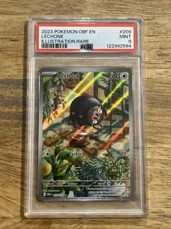 GRADED PSA 9 2023 Pokemon OBF EN Lechonk illustration Rare #209 - Image 1