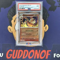 PSA 9 MINT 2025 Pokemon Prismatic Evolutions FLAREON #013 Poke Ball Reverse Holo - Image 1
