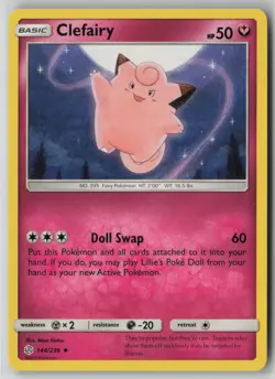 Clefairy 144/236 Pokemon TCG Sun Moon Sm-Cosmic Eclipse Regular (Near Mint) NM 1 - Image 1