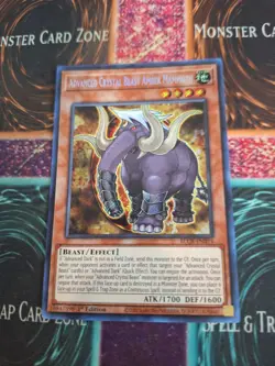 Yugioh Advanced Crystal Beast Amber Mammoth BLCR-EN014 Secret 1st Edition NM - Image 1