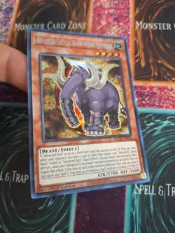 Yugioh Advanced Crystal Beast Amber Mammoth BLCR-EN014 Secret 1st Edition NM - Image 2