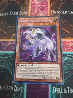 Yugioh Advance Crystal Beast Amethyst Cat BLCR-EN011 Secret Rare 1st Edition NM - Image 1