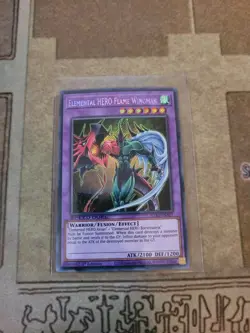 YUGIOH ELEMENTAL HERO FLAME WINGMAN SGX1-ENA21 SECRET 1ST ED NM SPEED DUEL - Image 1