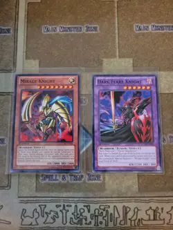 YUGIOH DARK FLARE KNIGHT + MIRAGE KNIGHT LCYW COMMON 1ST ED NM - Image 1