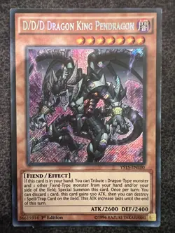 Yugioh D/D/D Dragon King Pendragon YS15-ENL00 Secret Rare 1st Edition NM/LP - Image 1