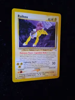 Pokemon TCG Raikou Neo Revelation Card 22/64 Unlimited Rare Vintage Card WOTC LP - Image 2