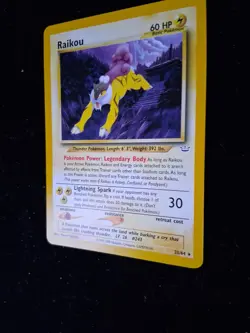 Pokemon TCG Raikou Neo Revelation Card 22/64 Unlimited Rare Vintage Card WOTC LP - Image 3