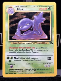 Muk 13/62 - Holo Rare - Fossil Set - VINTAGE WOTC Pokemon Card - UNLIMITED - NM - Image 3