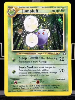 2001 Neo Genesis Jumpluff Holo 7/111 Rare WOTC Pokemon Card TCG Original NM - Image 3