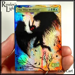 The Wise Mothman Alter - Hand Painted MTG Altered Art - Magic the Gathering - Image 1