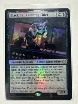 Black Cat, Cunning Thief - Legendary Creature Card MTG Spiderman - Image 1