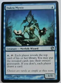 MTG Magic The Gathering Card Dakra Mystic Creature Merfolk Wizard Blue NYX - Image 1