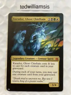 Karador, Ghost Chieftain MtG Commander Altered Art Extended & Borderless - Image 1