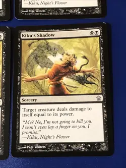 Kiku’s Shadow X4 Saviors Of Kamigawa Ex Condition See Pics Front Back Mtg - Image 2