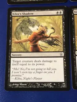 Kiku’s Shadow X4 Saviors Of Kamigawa Ex Condition See Pics Front Back Mtg - Image 3