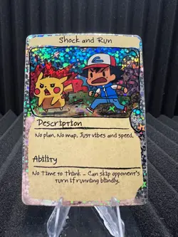 Shock and Run (Pikachu) - Pack Hit Holo -First Print PokeDoodly Fan Art- Pokemon - Image 1