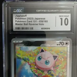 Jigglypuff Master Ball Reverse Holo 039/165 Japanese Pokemon 151 CGC 10 Gem Mint - Image 3
