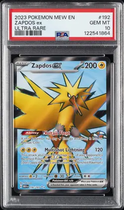 2023 POKEMON MEW EN-151 ULTRA RARE #192 ZAPDOS EX PSA 10 - Image 1